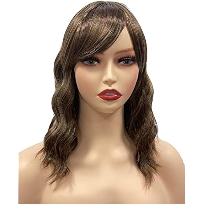 DILLARDS Moryda Short Wavy Synthetic Wig Brown Curly Wig For Women Lightweight And Comfortable Wigs For Daily Party Cosplay(Short Brown) - Image 1
